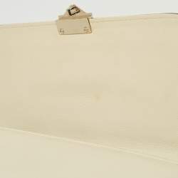 مملوكة مسبقًا Valentino Neon Yellow/Cream Leather Medium Rockstud Glam Lock Flap Bag