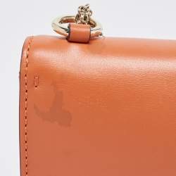 Pre Owned Valentino Tan Leather Small Rockstud Glam Lock Flap Bag
