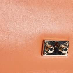 Pre Owned Valentino Tan Leather Small Rockstud Glam Lock Flap Bag