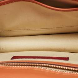 Pre Owned Valentino Tan Leather Small Rockstud Glam Lock Flap Bag