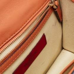 Pre Owned Valentino Tan Leather Small Rockstud Glam Lock Flap Bag