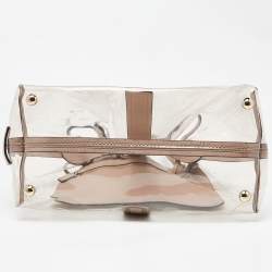 Pre Owned Valentino Transparent/Pink PVC and Leather Rockstud Naked Tote