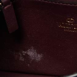 Pre Owned Valentino Dark Purple Leather Rockstud Phone Case Chain Bag