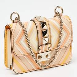 Pre Owned Valentino Multicolour Leather Mini Glam Lock Shoulder Bag