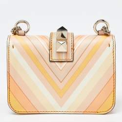 Pre Owned Valentino Multicolour Leather Mini Glam Lock Shoulder Bag