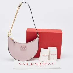 Pre Owned Valentino Pink Leather Mini VLogo Hobo