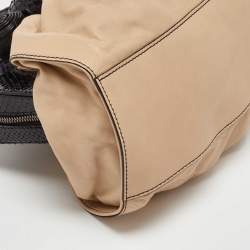 Valentino Beige/Black Leather and Watersnake Lacca Fleur Frame Satchel