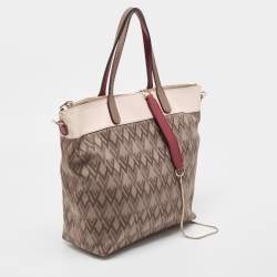 Valentino Multicolor V Print Canvas and Leather Shopper Tote