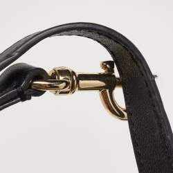Pre Owned Valentino Black Quilted Leather Medium Candystud Top Handle Bag