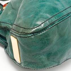 Pre Owned Valentino Green Leather Frame Satchel