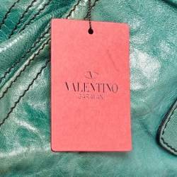 Valentino Green Leather Frame Satchel