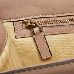 Pre Owned Valentino Old Rose Leather Medium Rockstud Glam Lock Flap Bag