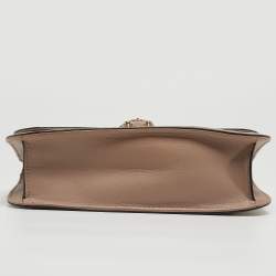 Pre Owned Valentino Old Rose Leather Medium Rockstud Glam Lock Flap Bag