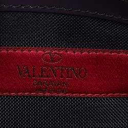 Pre Owned Valentino Purple Mesh and Patent Leather Petale Rose Shopper Tote