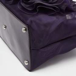 Pre Owned Valentino Purple Mesh and Patent Leather Petale Rose Shopper Tote