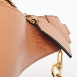 Pre Owned Valentino Brown Leather VLogo Chain Belt Bag