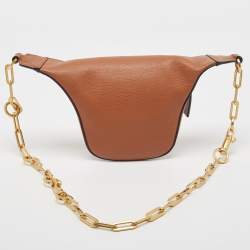 Pre Owned Valentino Brown Leather VLogo Chain Belt Bag