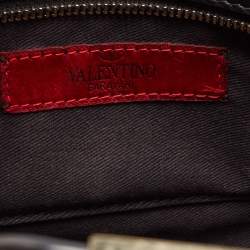 Pre Owned Valentino Black Leather Mini Rockstud Trapeze Tote
