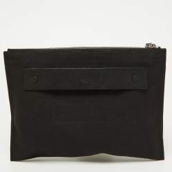 Pre Owned Valentino x Undercover Black Canvas and Leather UFO Slim Pouch