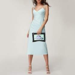 Pre Owned Valentino x Undercover Black Canvas and Leather UFO Slim Pouch