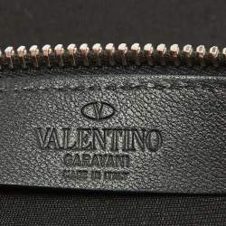 Pre Owned Valentino x Undercover Black Canvas and Leather UFO Slim Pouch