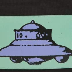 Pre Owned Valentino x Undercover Black Canvas and Leather UFO Slim Pouch