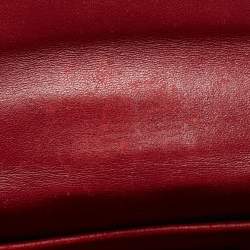 Pre Owned Valentino Red Quilted Satin Small Rockstud Spike Chain Bag