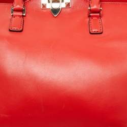 Pre Owned Valentino Red Leather Rockstud Trapeze Tote