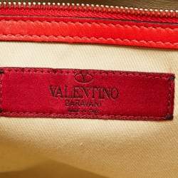Pre Owned Valentino Red Leather Rockstud Trapeze Tote