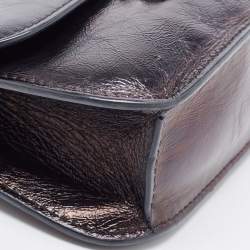 Pre Owned Valentino Black Leather Small Rockstud Glam Lock Flap Bag