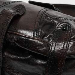 Pre Owned Valentino Black Leather Crystals Embellished Catch Hobo
