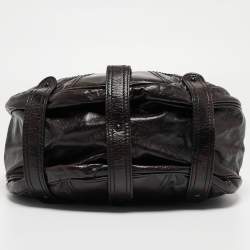 Pre Owned Valentino Black Leather Crystals Embellished Catch Hobo
