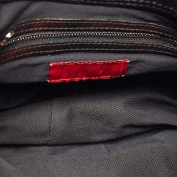 Pre Owned Valentino Black Leather Crystals Embellished Catch Hobo