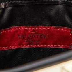 Pre Owned Valentino Black Leather Wristlet Clutch