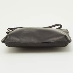 Pre Owned Valentino Black Leather Wristlet Clutch