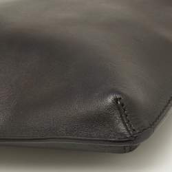 Pre Owned Valentino Black Leather Wristlet Clutch