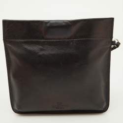 Pre Owned Valentino Black Leather Wristlet Clutch