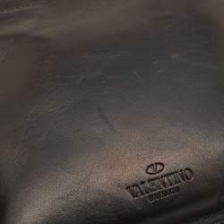 Pre Owned Valentino Black Leather Wristlet Clutch