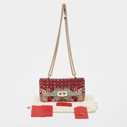 Pre Owned Valentino Multicolor Quilted Leather Small Rockstud Spike Chain Shoulder Bag