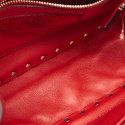 Pre Owned Valentino Red Quilted Leather Medium Rockstud Spike Shoulder Bag