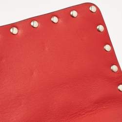 Pre Owned Valentino Red Quilted Leather Medium Rockstud Spike Shoulder Bag
