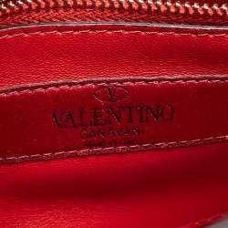 Pre Owned Valentino Red Quilted Leather Medium Rockstud Spike Shoulder Bag