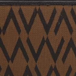 Pre Owned Valentino Brown/Black Canvas and Leather Zip Around Wallet