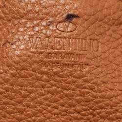 Pre Owned Valentino Brown Pebbled Leather Fringe C-Rockee Tote