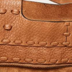 Pre Owned Valentino Brown Pebbled Leather Fringe C-Rockee Tote