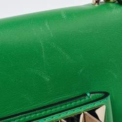Pre Owned Valentino Green Leather Va Va Voom Pochette Bag