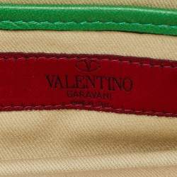 Pre Owned Valentino Green Leather Va Va Voom Pochette Bag