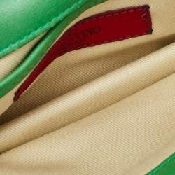 Pre Owned Valentino Green Leather Va Va Voom Pochette Bag