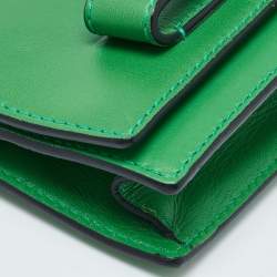 Pre Owned Valentino Green Leather Va Va Voom Pochette Bag