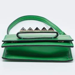 Pre Owned Valentino Green Leather Va Va Voom Pochette Bag